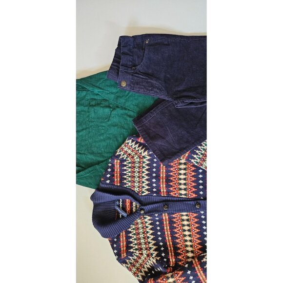Janie and Jack 6-7 Stable to Street Fair Isle Cardigan Sweater Tee Pants - Picture 3 of 4